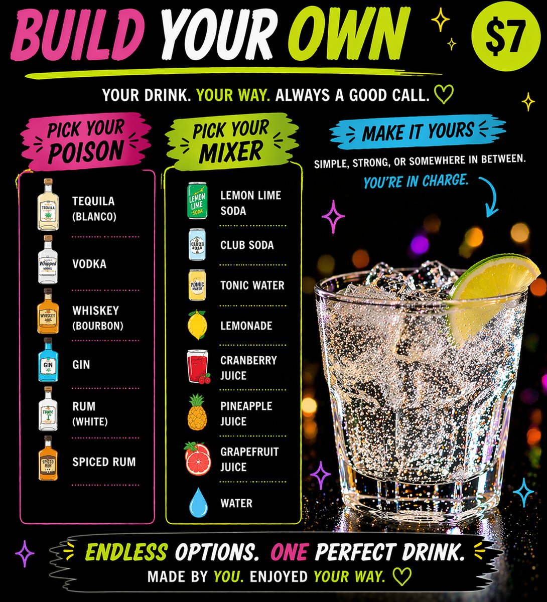 Build Your Own cocktail