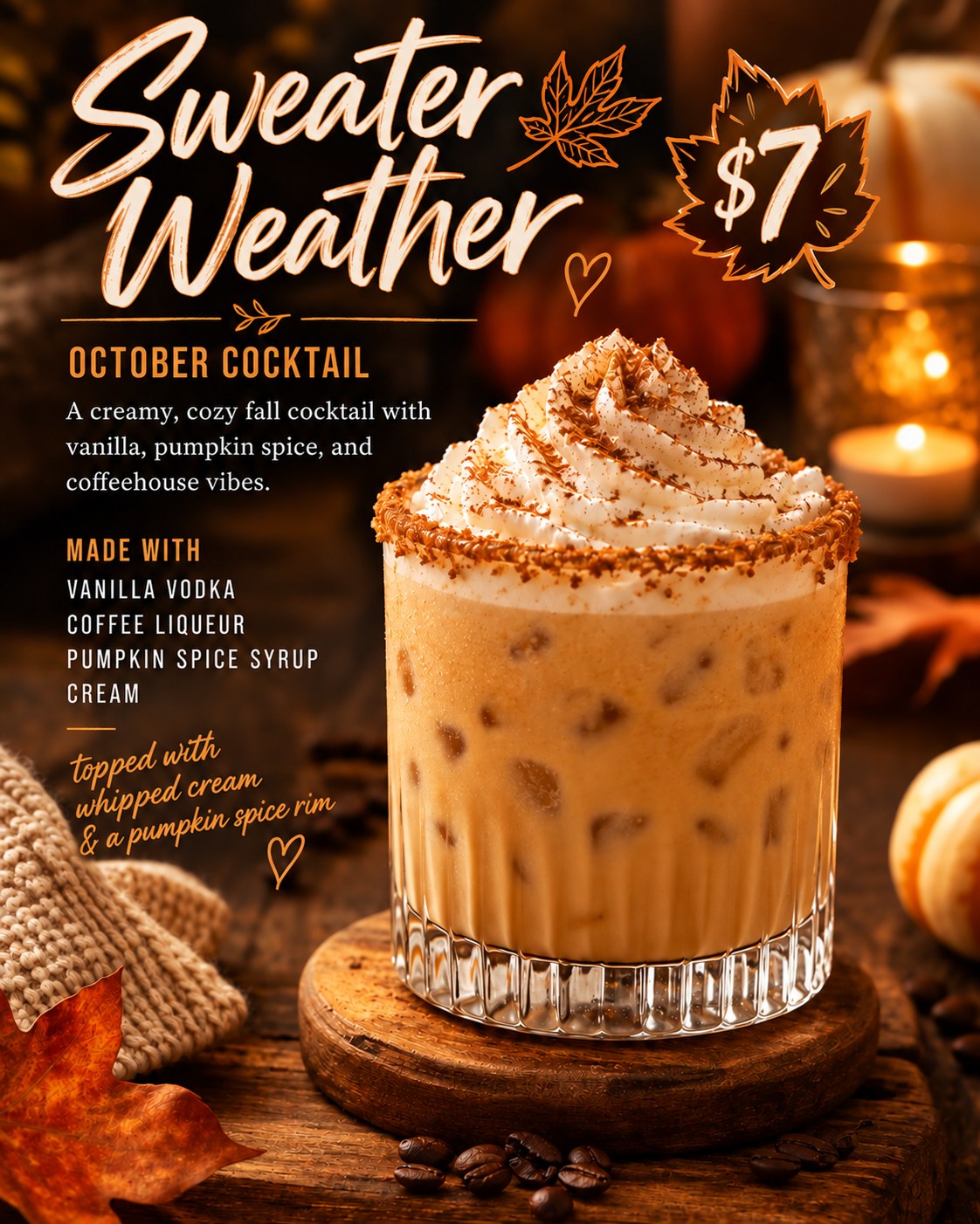 Sweater Weather cocktail &mdash; the Fox Den's October feature