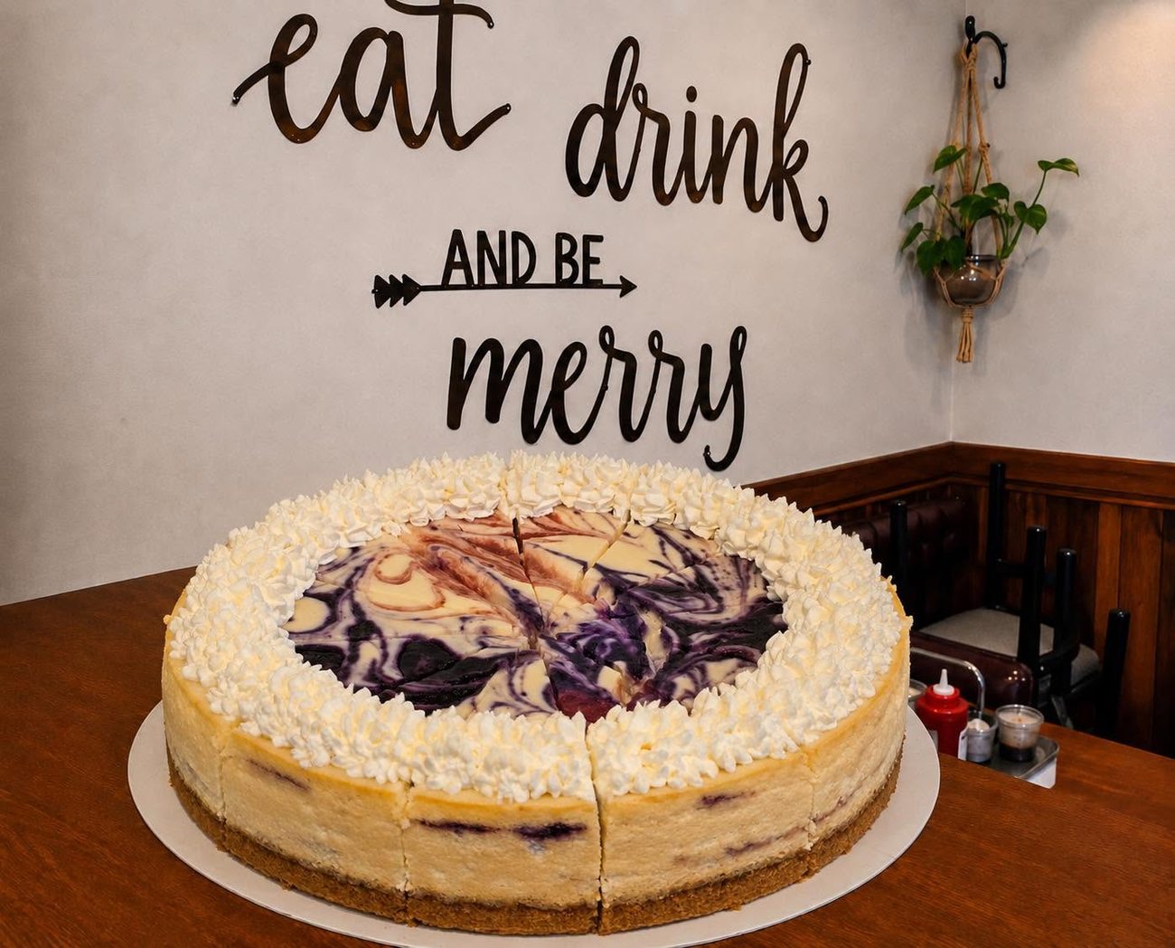 Blueberry swirl cheesecake