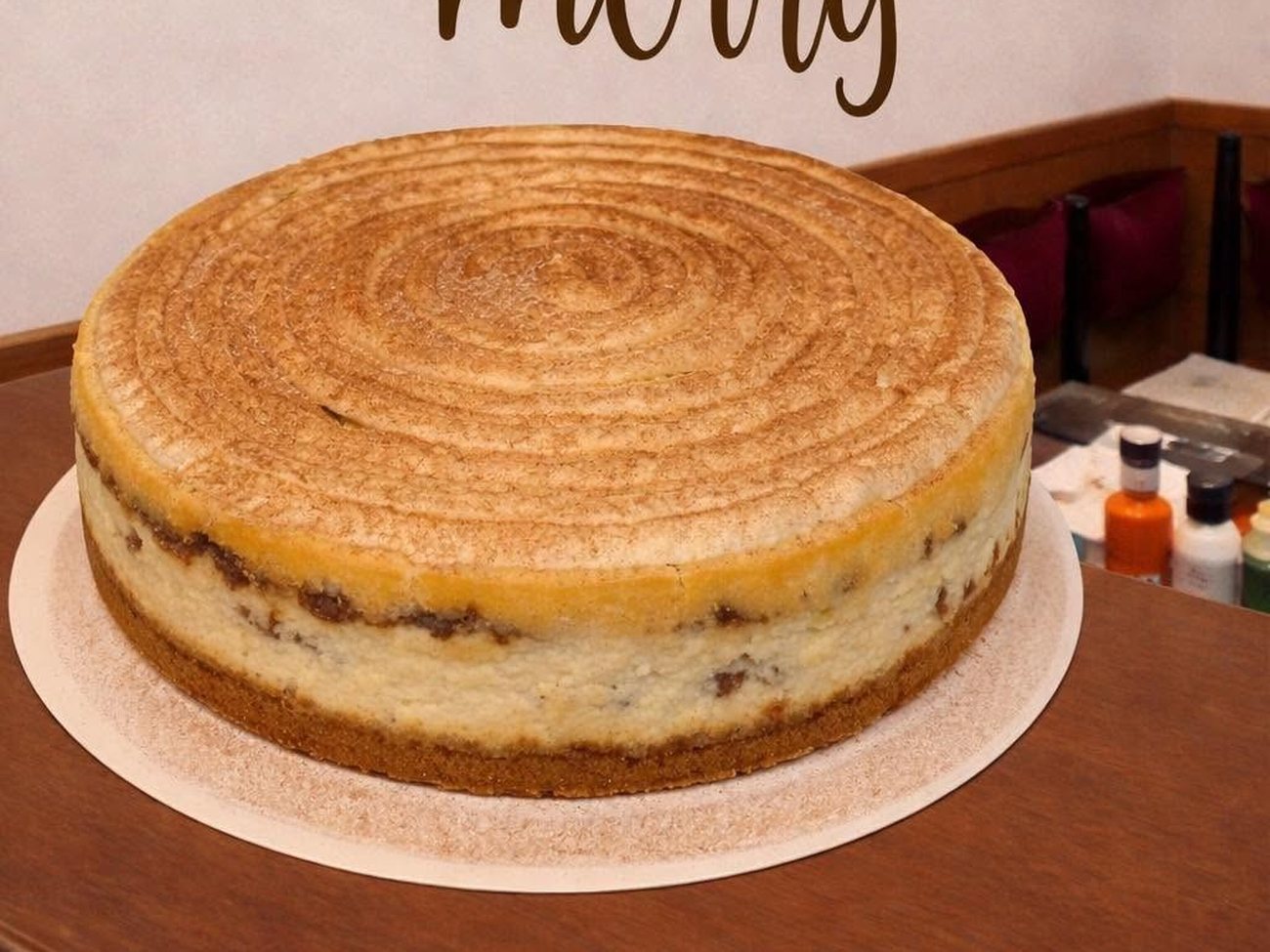 Snickerdoodle cheesecake with cinnamon sugar top
