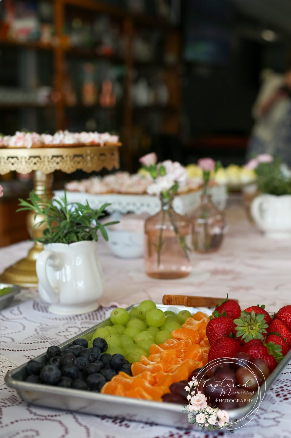 Fresh fruit tray at a Party Center shower