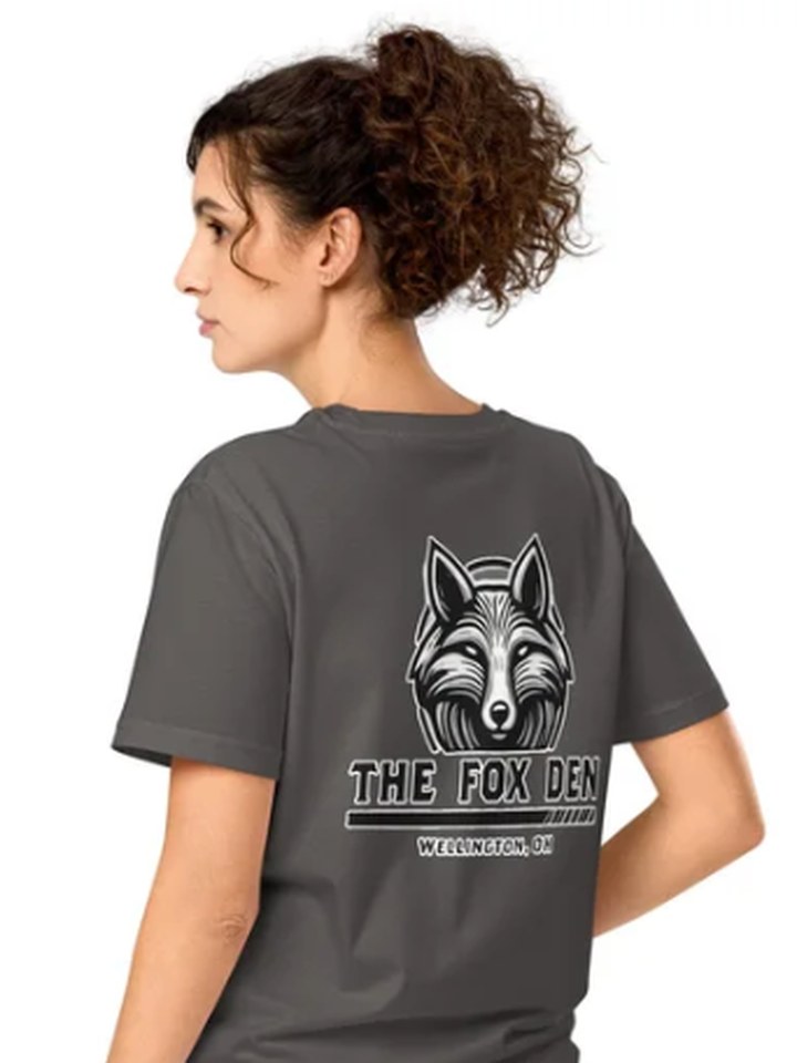 Fox Den t-shirt with the fox head logo printed on the back